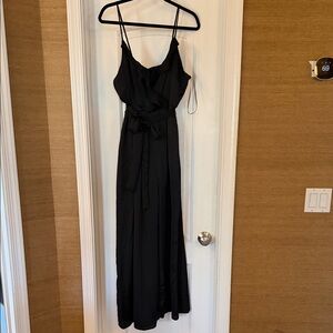 Altar'd State Black Satin Jumpsuit